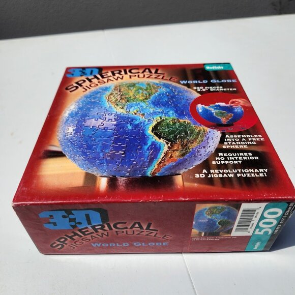 3D Spherical Puzzle World Globe 9.5" Diameter 530 Pieces Geography Free standing - Picture 13 of 16